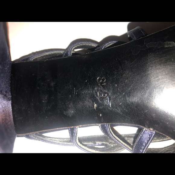 Nathalie M Navy Blue Strappy Slide High Heels 8.5M - Picture 5 of 7